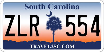 SC license plate ZLR554