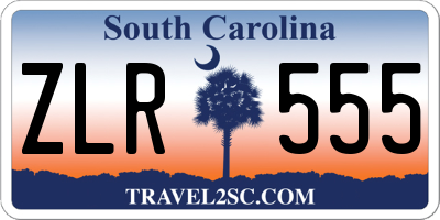 SC license plate ZLR555