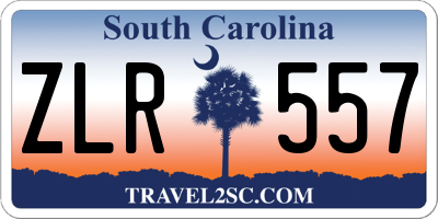 SC license plate ZLR557