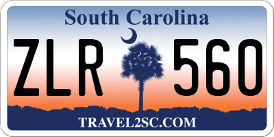 SC license plate ZLR560