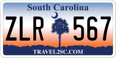 SC license plate ZLR567