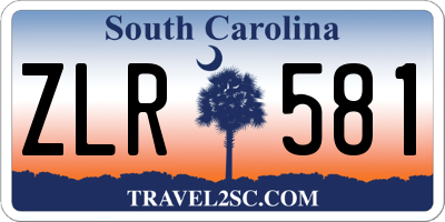 SC license plate ZLR581