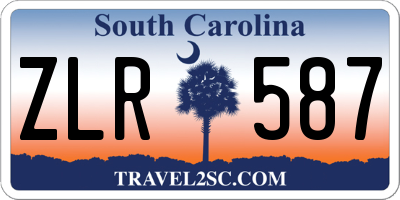 SC license plate ZLR587