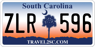 SC license plate ZLR596