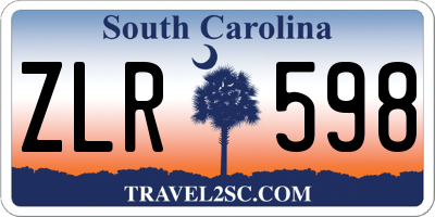 SC license plate ZLR598