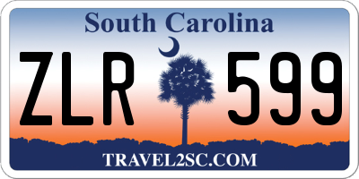 SC license plate ZLR599