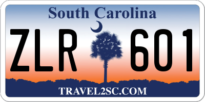 SC license plate ZLR601