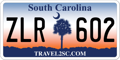 SC license plate ZLR602