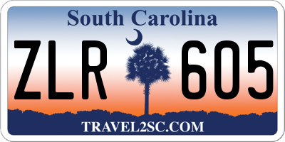 SC license plate ZLR605
