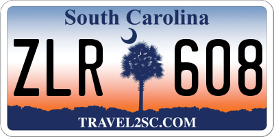 SC license plate ZLR608