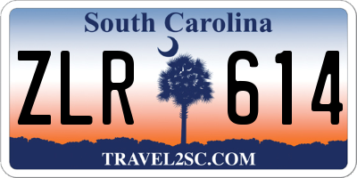 SC license plate ZLR614