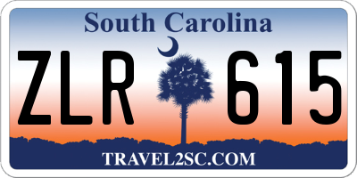 SC license plate ZLR615