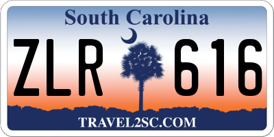 SC license plate ZLR616