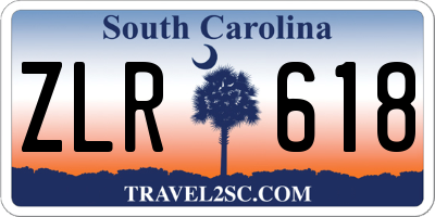 SC license plate ZLR618