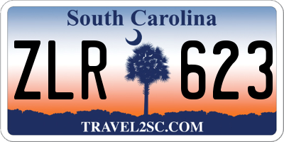SC license plate ZLR623
