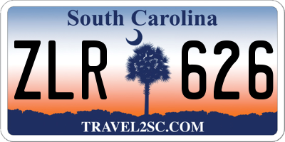 SC license plate ZLR626