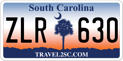 SC license plate ZLR630