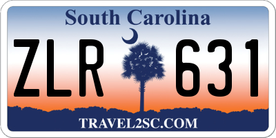 SC license plate ZLR631