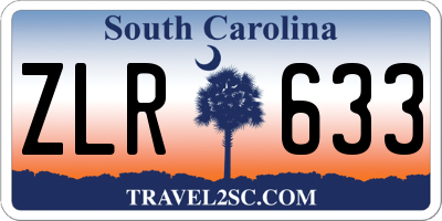 SC license plate ZLR633