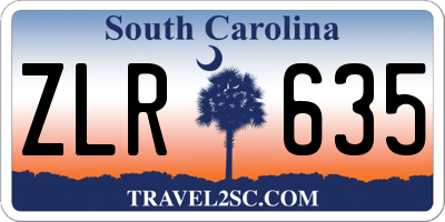 SC license plate ZLR635