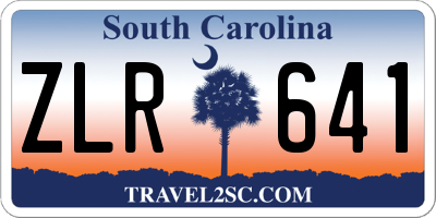 SC license plate ZLR641