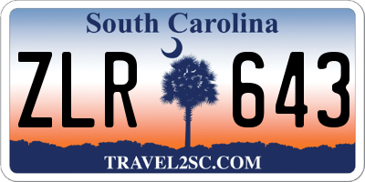 SC license plate ZLR643