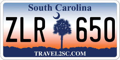 SC license plate ZLR650