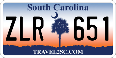SC license plate ZLR651