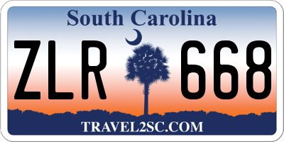 SC license plate ZLR668