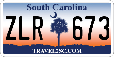 SC license plate ZLR673