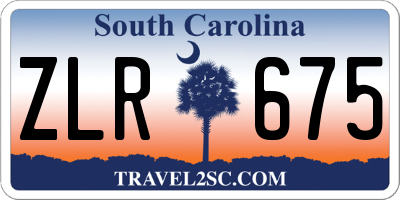 SC license plate ZLR675