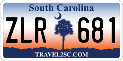 SC license plate ZLR681