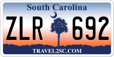 SC license plate ZLR692