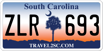 SC license plate ZLR693