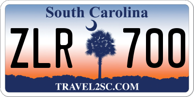 SC license plate ZLR700