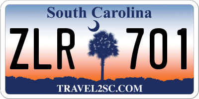 SC license plate ZLR701