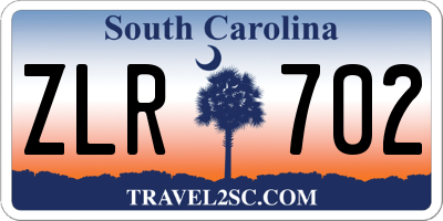 SC license plate ZLR702