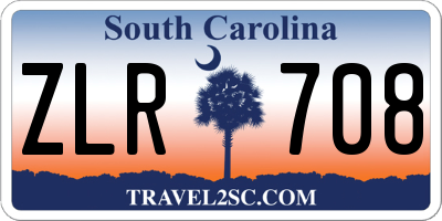 SC license plate ZLR708