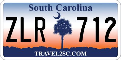SC license plate ZLR712