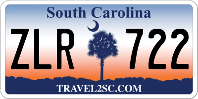 SC license plate ZLR722