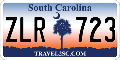SC license plate ZLR723