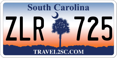 SC license plate ZLR725