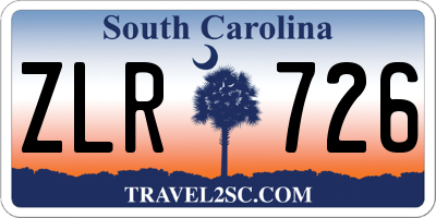 SC license plate ZLR726