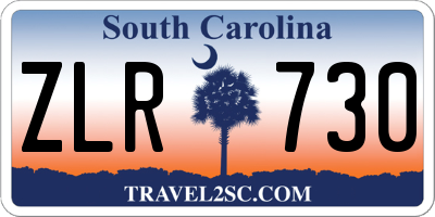 SC license plate ZLR730
