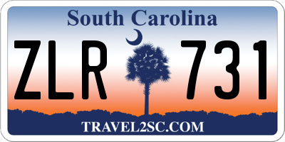 SC license plate ZLR731