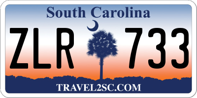 SC license plate ZLR733
