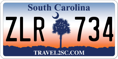 SC license plate ZLR734