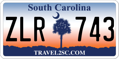 SC license plate ZLR743