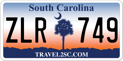 SC license plate ZLR749