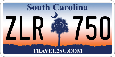 SC license plate ZLR750